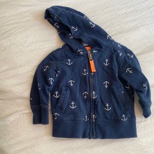 Carters navy anchor full zip jacket